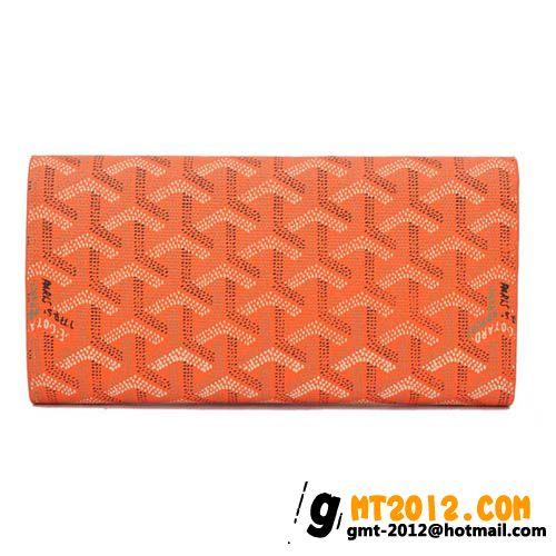 GOYARD ゴヤールスーパーコピー 三つ折り長財布 ホック オレンジGOYARD-089